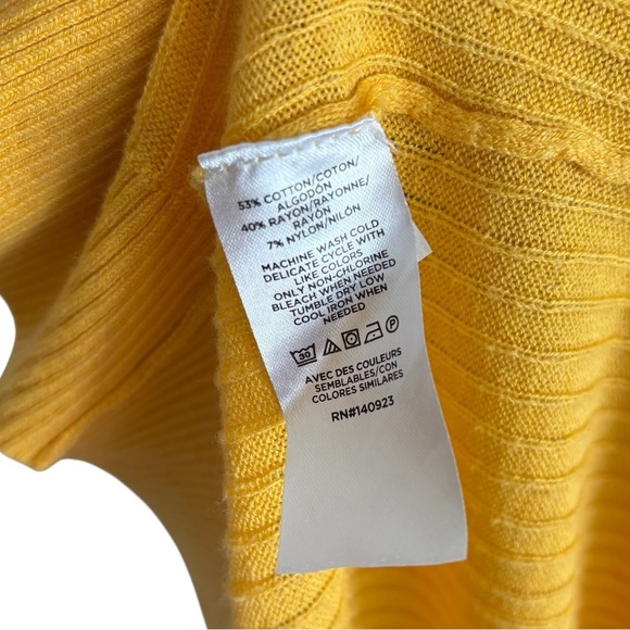 Loft Long Ribbed Knit Yellow Duster Cardigan Casual Boho Stretch Layering XXL - Picture 8 of 16